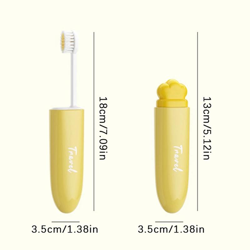 2 In1 Mini Travel Toothbrush Foldable Portable Small Dental Brush Space-saving Soft Tooth Brush Adult Toothbrush