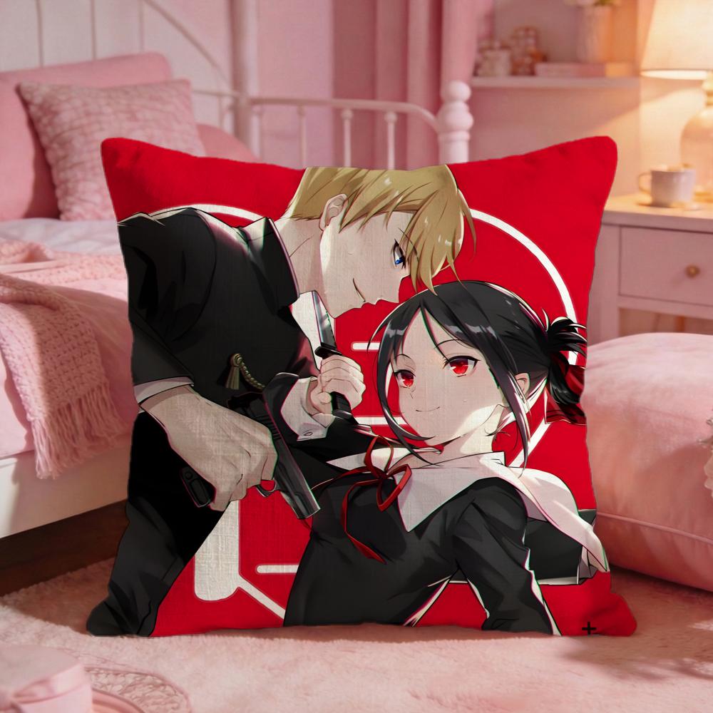 KKaguyasamas Love Is Wars Cushion Cover Premium Comfort Reversible Pillow Cove Two In One Design For Any Room  Car Interior