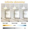 LED Ceiling Fan Light Retractable Blades Fans with Lights Remote Control APP E27 Socket Dimmable Timing 4 Speed Kitchen Bedroom