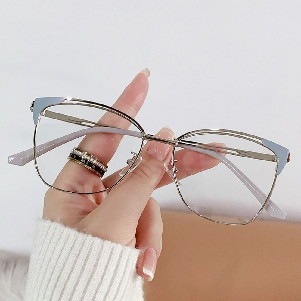 Cat Eye Anti-Blue Light Glasses Ultralight Metal Computer Goggles Eye Protection Eyewear Men Women Optical Spectacle Eyeglass