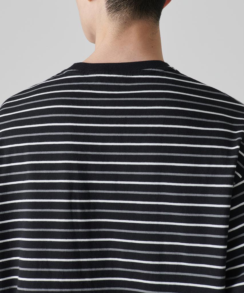 MUSINSA STANDARD Multi-Stripe Relaxed Long Sleeve T-Shirt 1 [Black/White]
