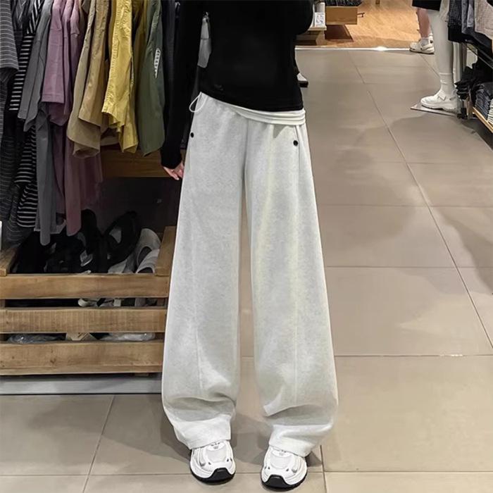 2026 Spring Korean Style Slim Maternity Wide-Leg Adjustable Pants M