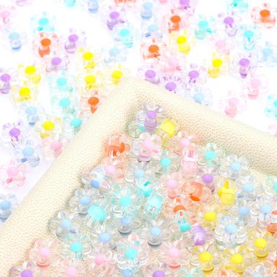 500G Clear Acrylic Flowers Beads Loose Spacer Beads for DIY Necklace Ring Bracelet Jewelry Making