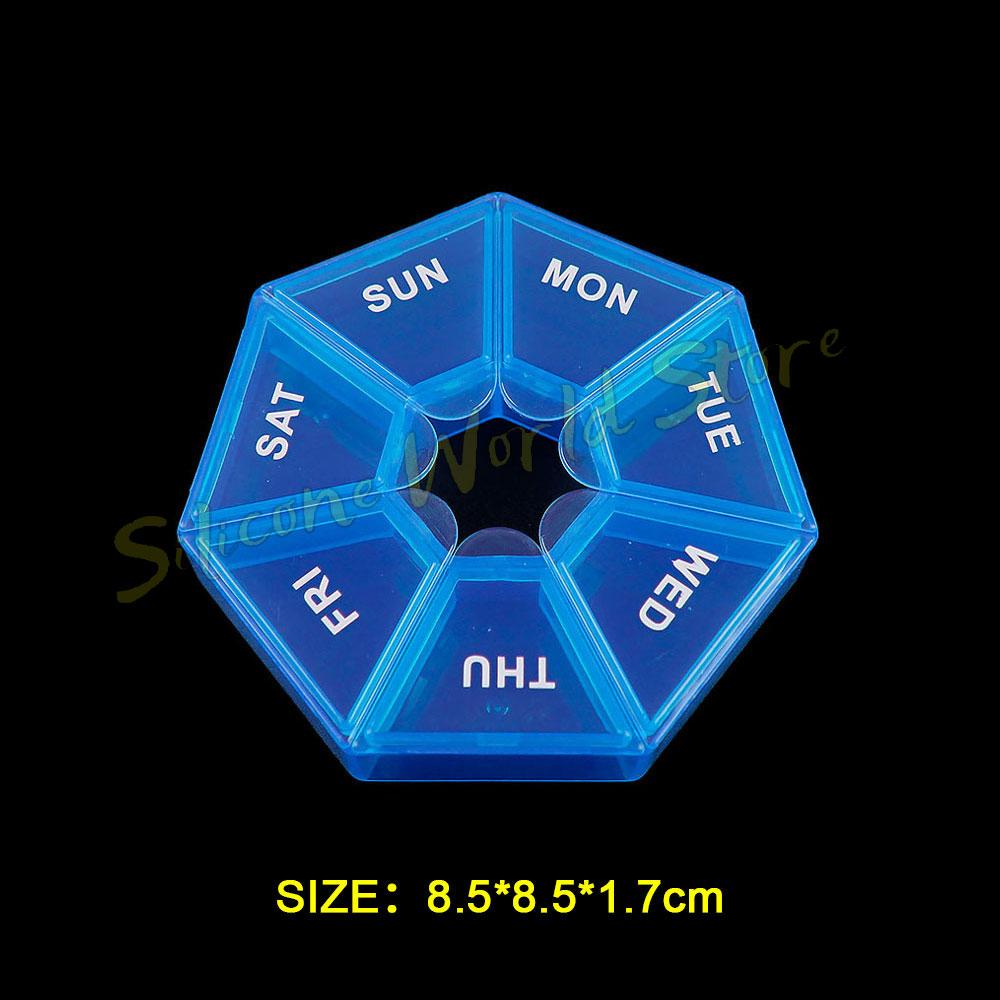SW Portable Travel 7 Grids Pill Box Weekly 7 Days Pills Case Vitamin Fish Oils Medicine Storage Container Organizer Jewelry Box