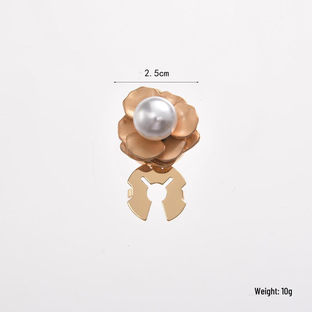 Women's Luxury Flower Collar Button Cover & Cufflink Set for Formal Events
