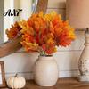 No Watering Faux Plant Decor Autumn Artificial Flowers Bouquet, Realistic Plastic Floral Arrangement with Layered Seasonal Decoration for House Leaves