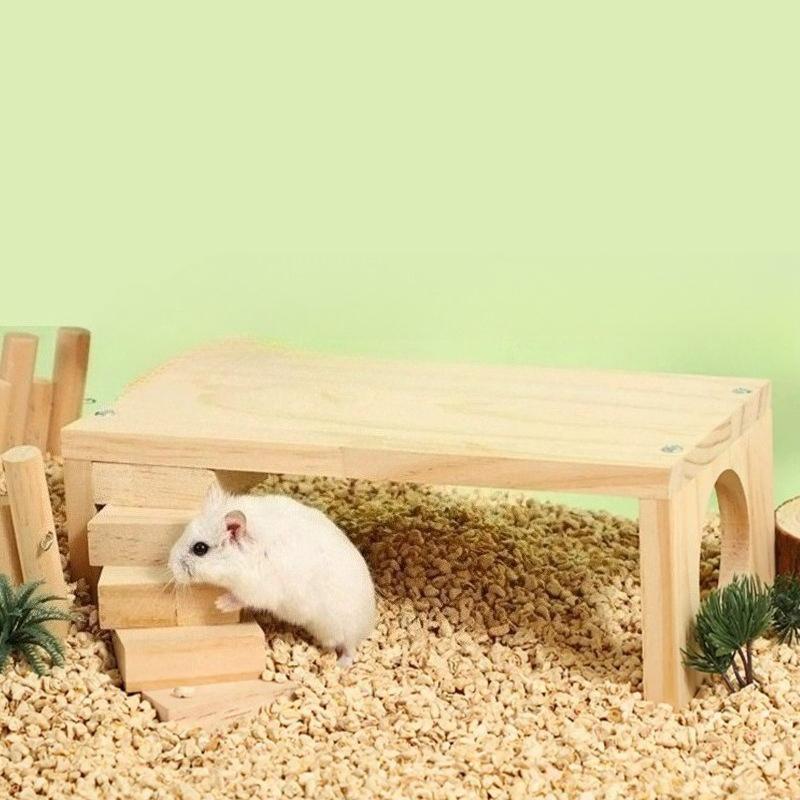 Solid wood rutin chicken hamster rotating ladder small table platform landscaping props toys and supplies
