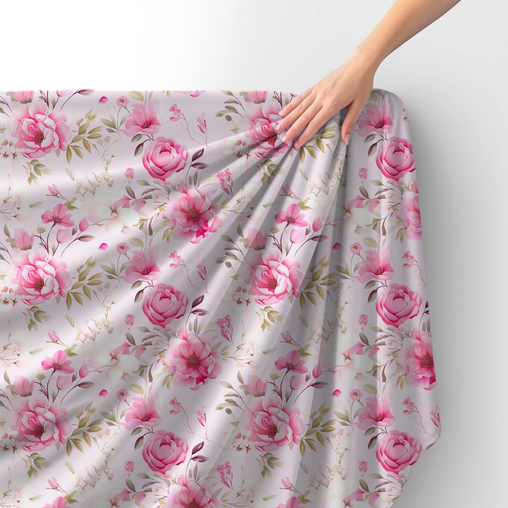 Royal Samt Stoff Polyester Zum Nähen - Motiv Blumen - Rdx2227