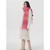 Original Design Light Luxury Gradual Change Wool Scarf Women, Winter New Solid Color Mohair Warm Scarf Scarf
