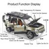 1:24 Land Rover Defender Toy Car Models Alloy Diecast SV2022 SUV Sound Light Doors Opened Pull Back Decoration Vehicle Toys Gift