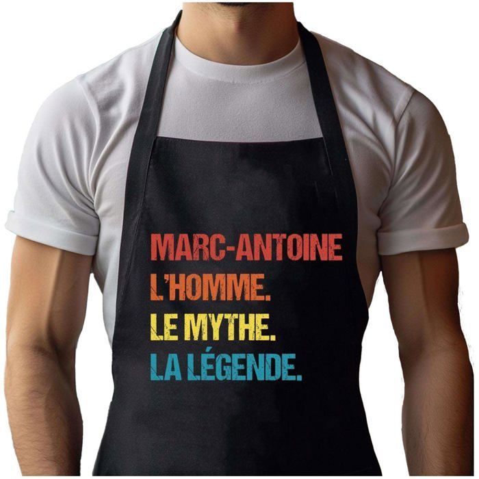Tablier de cuisine - Marc-Antoine Mythe Légende Vintage - Motif bretonne - Noir - Coton résistant