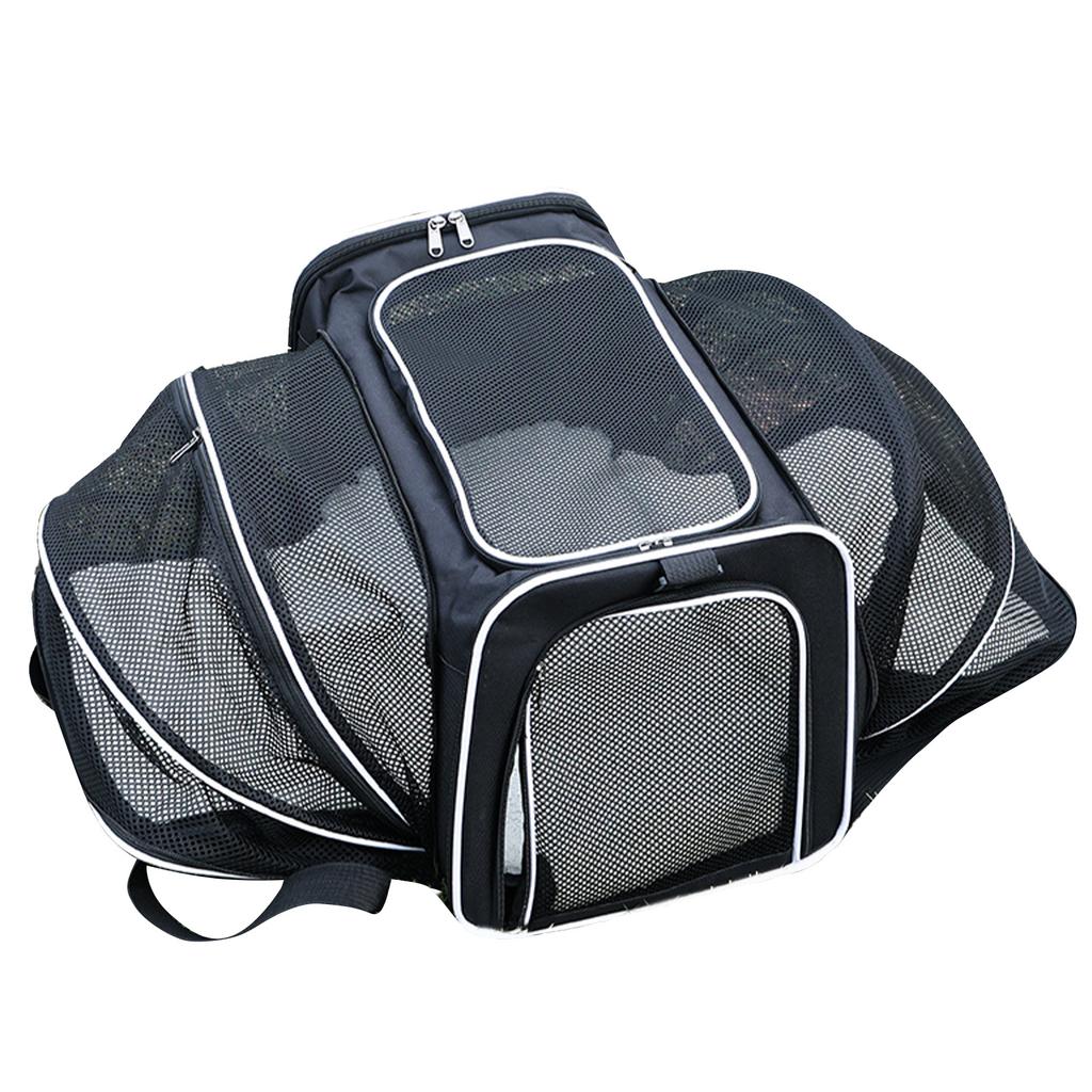 Reisetragetasche für Haustiere, faltbar, erweiterbar, atmungsaktives Netzgewebe, großer Platz, Katzentragetasche für Reisen im Freien