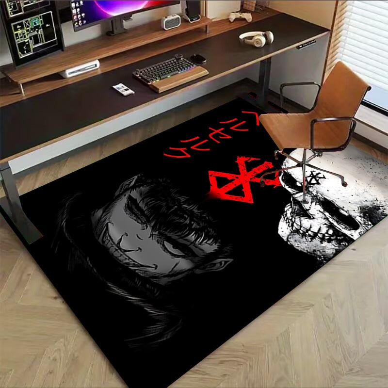 1pc Berserk Carpet Anti Slip Polyester Floor Mat for office,Bedroom
