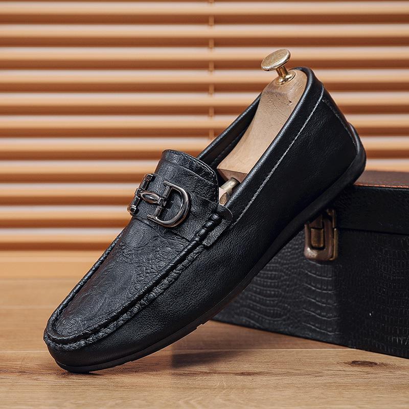 Men's shoes Doudou shoes new fashion trend casual men's shoes breathable one pedal men's shoes leather shoes