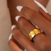 Stainless Steel Rings Minimalist Geometrical Rhombic Open Ring Adjustable Design Sense Ring For Women Zircon Gift Everyday Wear