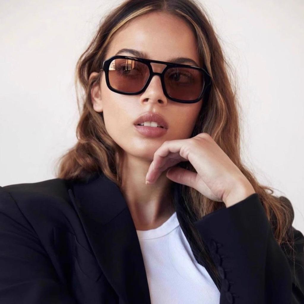 New Classic Brand Double Bridge Sunglasses For Men Women Vintage Oversized Goggle Fashion Driving Eyewear Uv400
