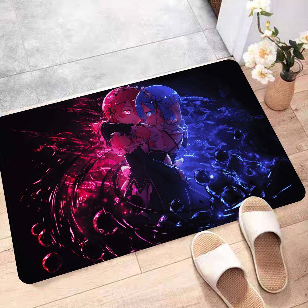 Anime RE ZERO Kitchen Mat Kids Room Bedroom Decoration Balcony Anti-Slip Doormat Living Room Alfombra