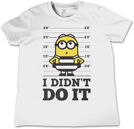 MINIONS Officially Licensed I Didn t Do It Kids T-Shirt (White) 100