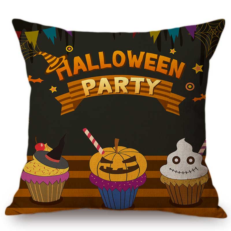 Halloween Decoration Pillow Case Happy Halloween Cartoon Vampire Pumpkin Party Celebration Decorative Sofa Cushion Covers