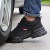 Men Leather Safety Shoes Anti-smash Anti-puncture Work Shoes Waterproof Lightweight Work Sneakers Indestructible Shoes Boots