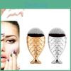 Shimmery Mermaid Scale Cosmetic Brush With Fish Tail Base Brush Rose Gold