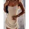 INS European and American Fashion Sexy Slim fit Knitted Sling Dress Sexy Knit Tunic Mini Dress