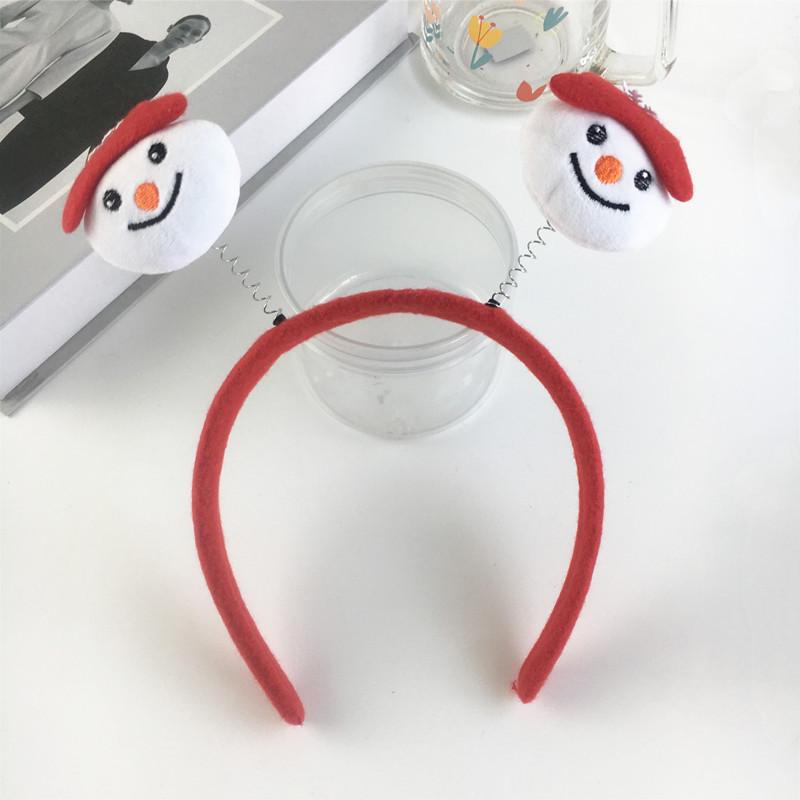 

Рождественский ободок с рогами в стиле Мори Гёрл: Милый красный снеговик - аксессуар для волос для праздничных вечеринок