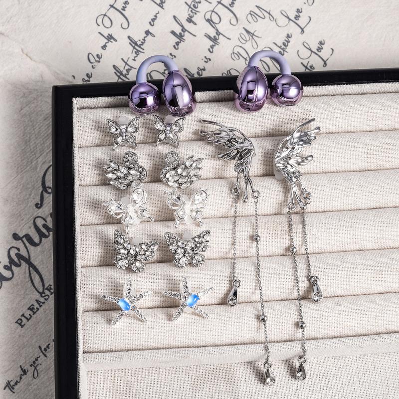 1Pair Personalized Earphone Bling Ear Clip Accessories Star Butterfly Earphone Buckle Versatile Adornment