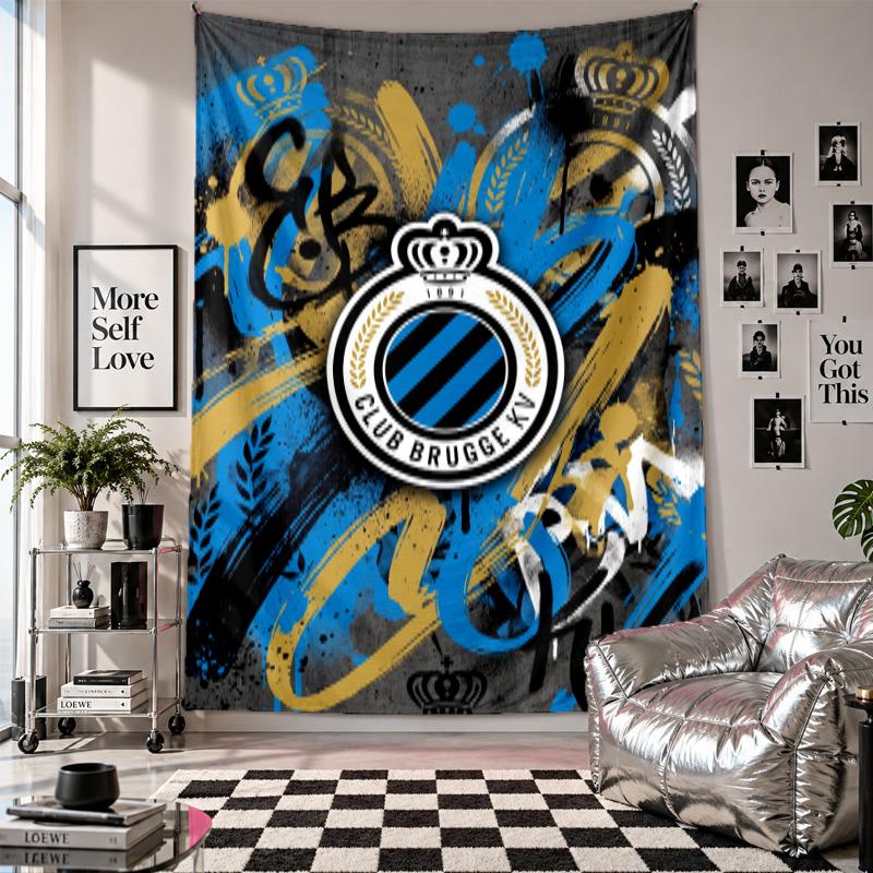 Club Brugge FC Wall Tapestry Home Decor Wall Hanging Cloth for Bedroom Living Room Background