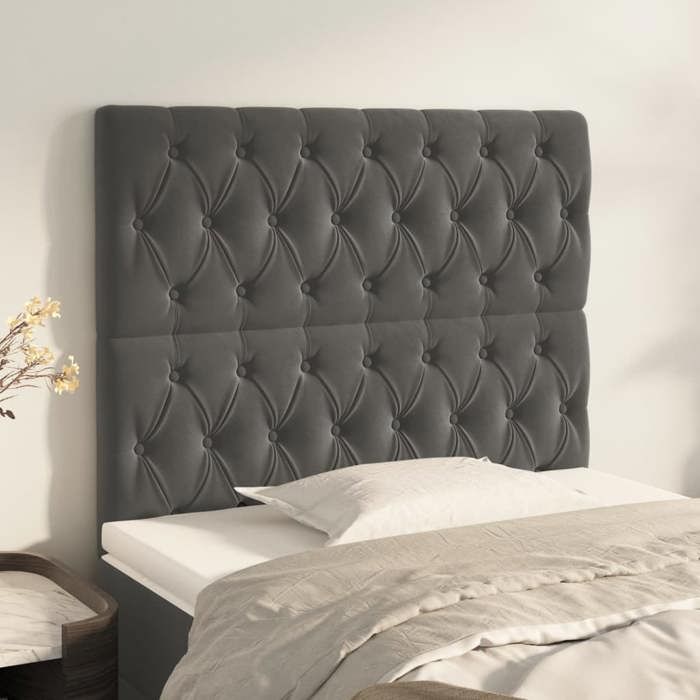 Maison Exclusive - Tête de lit Gris foncé 90x7x118/128 cm Velours