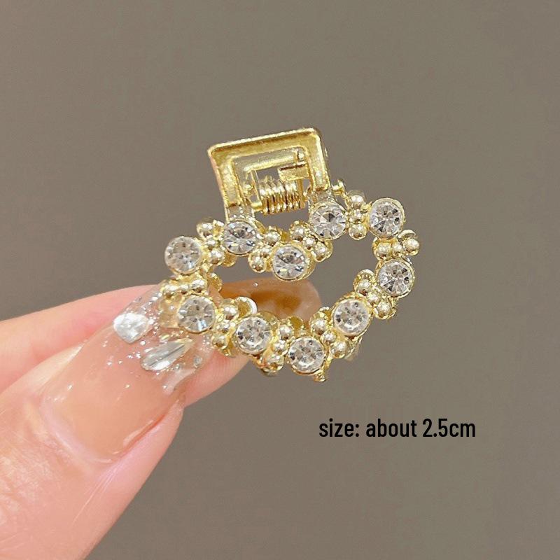 Mini Rhinestone Bow Hair Clip - Korean Style Accessory for Bangs
