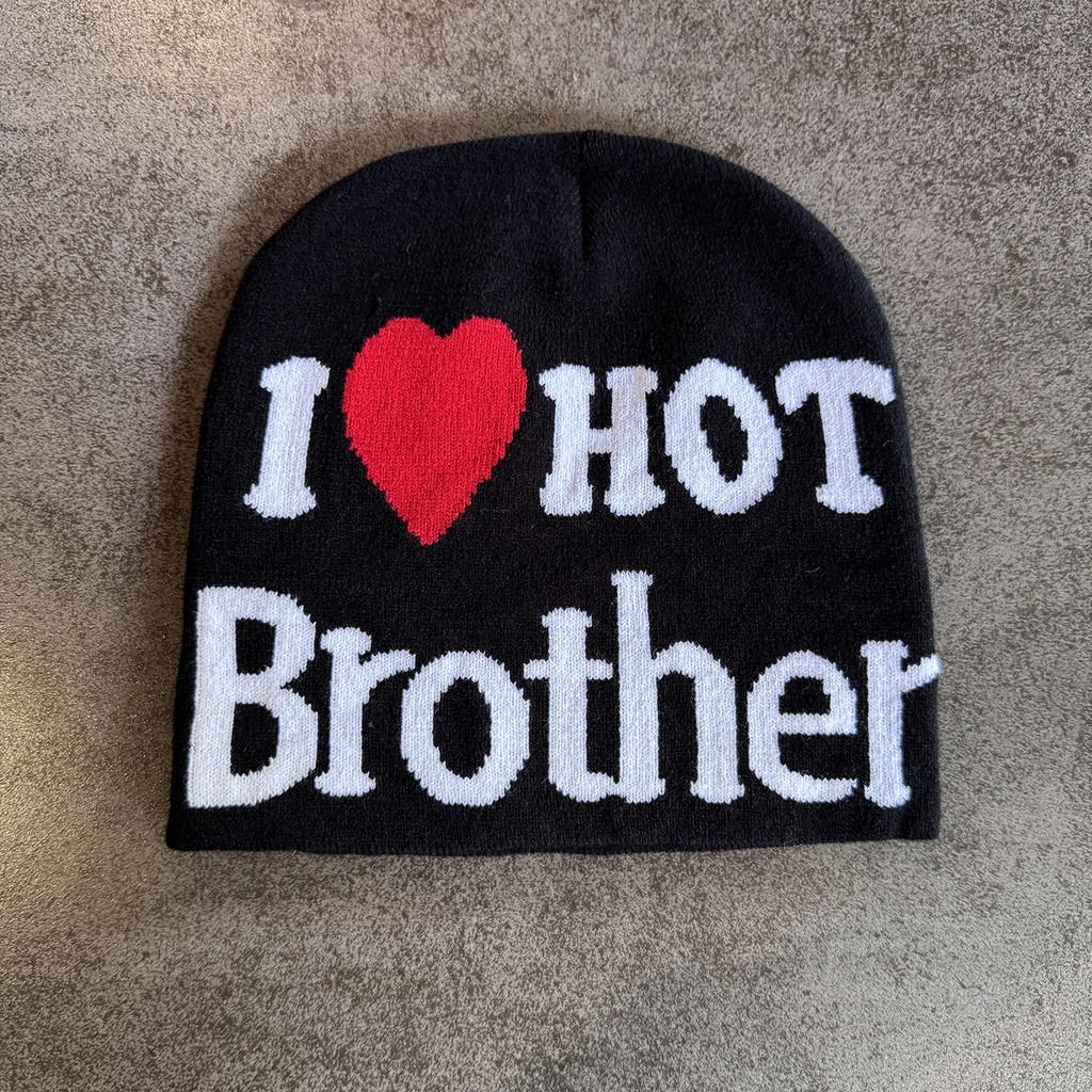Fashion Heart Letter Pattern Neutral Warm Knitted Hat For Autumn Winter And