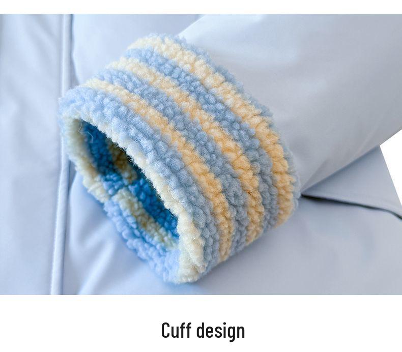 Women's Short Down Cotton Coat: Lamb Wool Loose Winter Jacket, Korean Style Thick Spandex Bread Coat