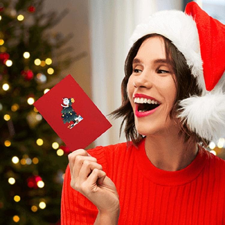 3D Pop Up Christmas Cards Charming Tree and Santa Illustrations Joyful Gift