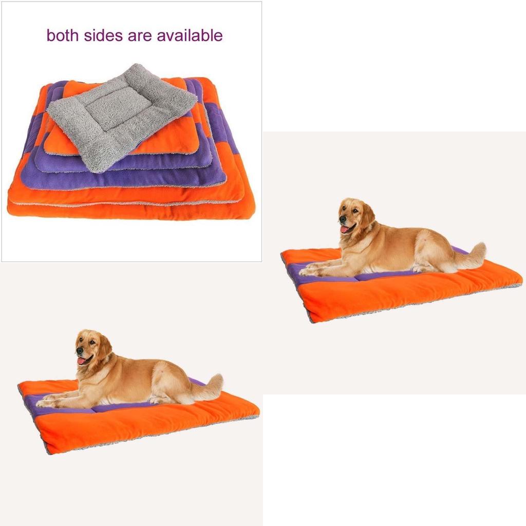 Pet Sleeping Pad With Flannel Cover And Pp Cotton Filling For Comfort And Warmth