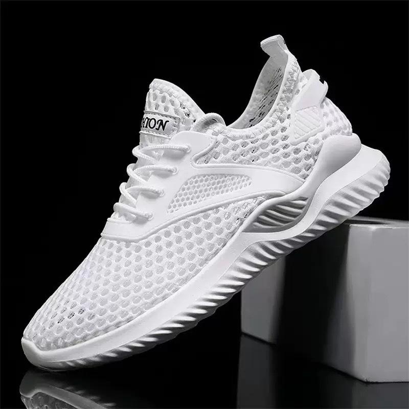 Summer Breathable Men's Mesh Shoes: Fashionable, Lightweight, Casual, Korean Style, Hollow-Out Design for Students.