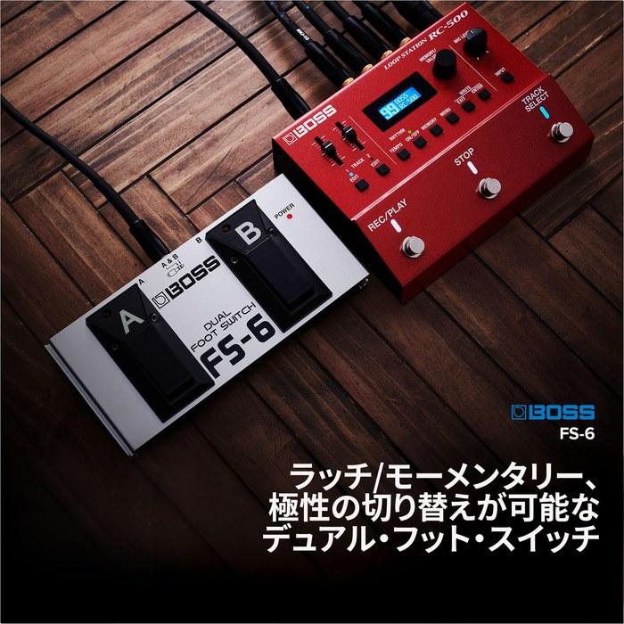 BOSS Dual Foot Switch FS-6 for Guitar/Bass Amp & Effects Latching/Momentary, Compact Silver