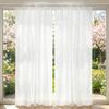 Fluttering Soft White Solid Sheer Tulle Curtains for Living Room Bedroom Balcony Window Voile Drapes Gauze Treatments Door