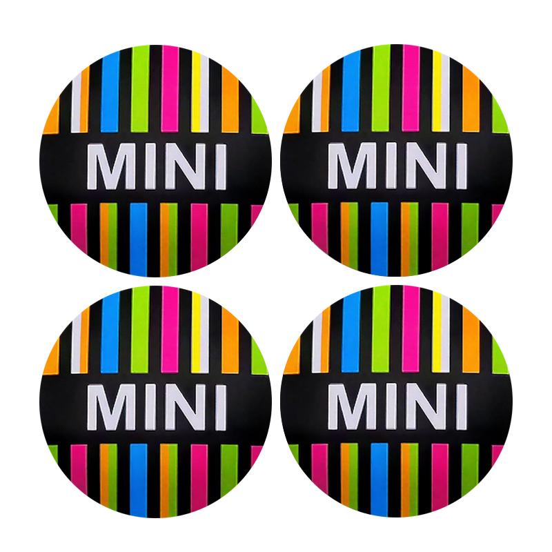 4Pcs 3D Car Wheel Hub Center Metal Decals Sticker For MINI WORKS One Cooper JCW R60 R59 R58 R57 R56 R55 R53 R52 F55 F56 F54 F57