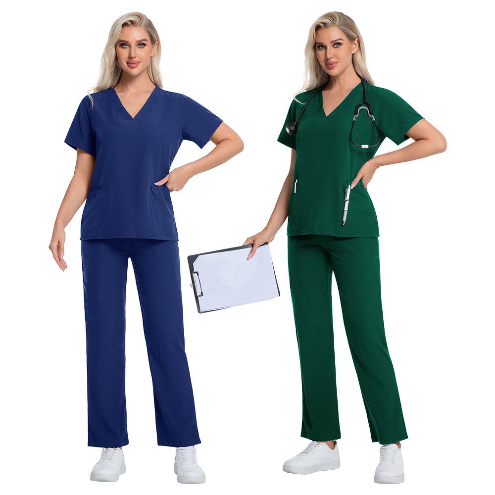 Short Sleeve Nurse Work Uniform Set for SPA & Salon 