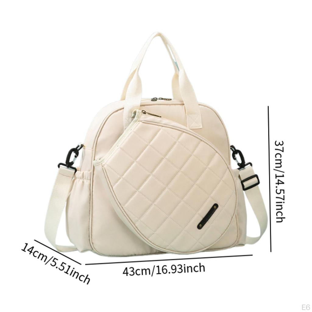 Tennis Racket Bag Crossbody Large with Removable Adjustable Shoulder Strap for Men Women Tote