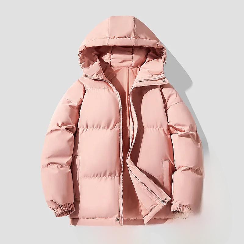 Autumn/Winter Cotton Coat Jacket Down Cotton-Padded Thickened Hooded Puffer Jacket For Men And Women Casual Loose Fit Outerwear