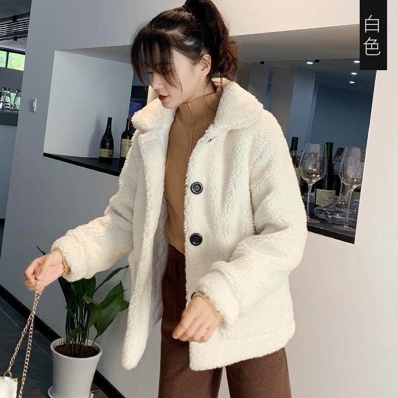 Winter New Imitation Lamb Fur Coat Women's High-necked Granular Sheep Shearing Short Coat Thickened