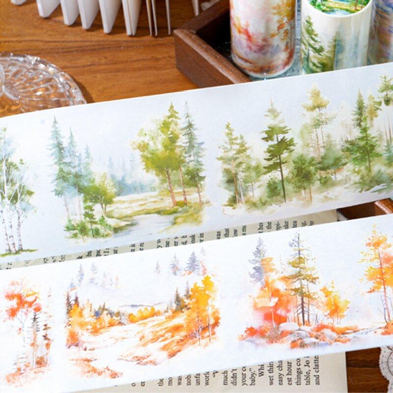 200cm/roll Mountain Forest Theme Landscape Decoration Tape Pattern Hand Account Landscape Tape Creative Collage DIY Decoration