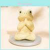 Wooden Craft Frog Figurine With Zen Pose For Home Decor And Gift Giving