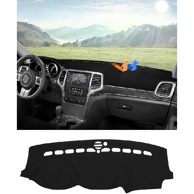 Cartist Dashboard Cover Mat For 2011-   Jeep Grand Cherokee Accessories Dash Cover Suede Dash Mat Sunshade Glare UV Rays Protector (NOT For Jeep