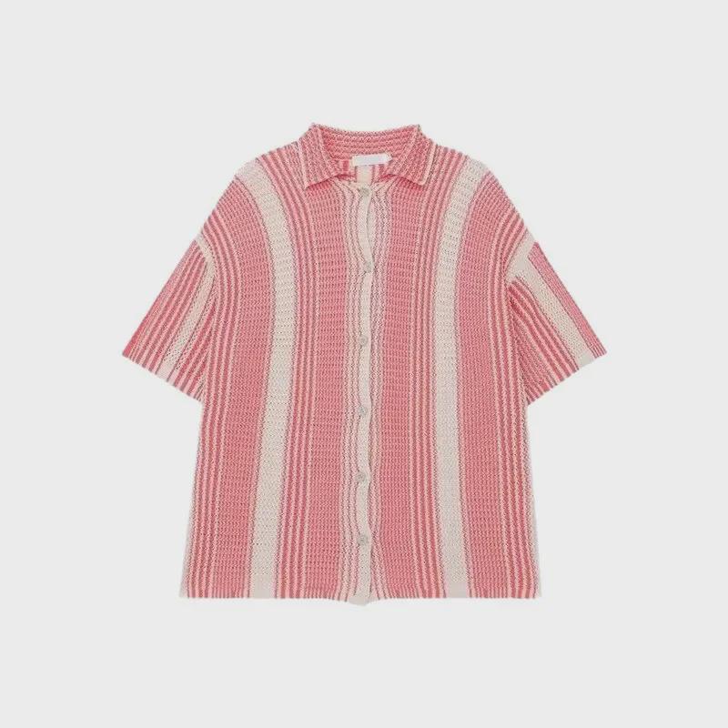Men's Trendy American Color-Block Ice Silk Short-Sleeve Shirt