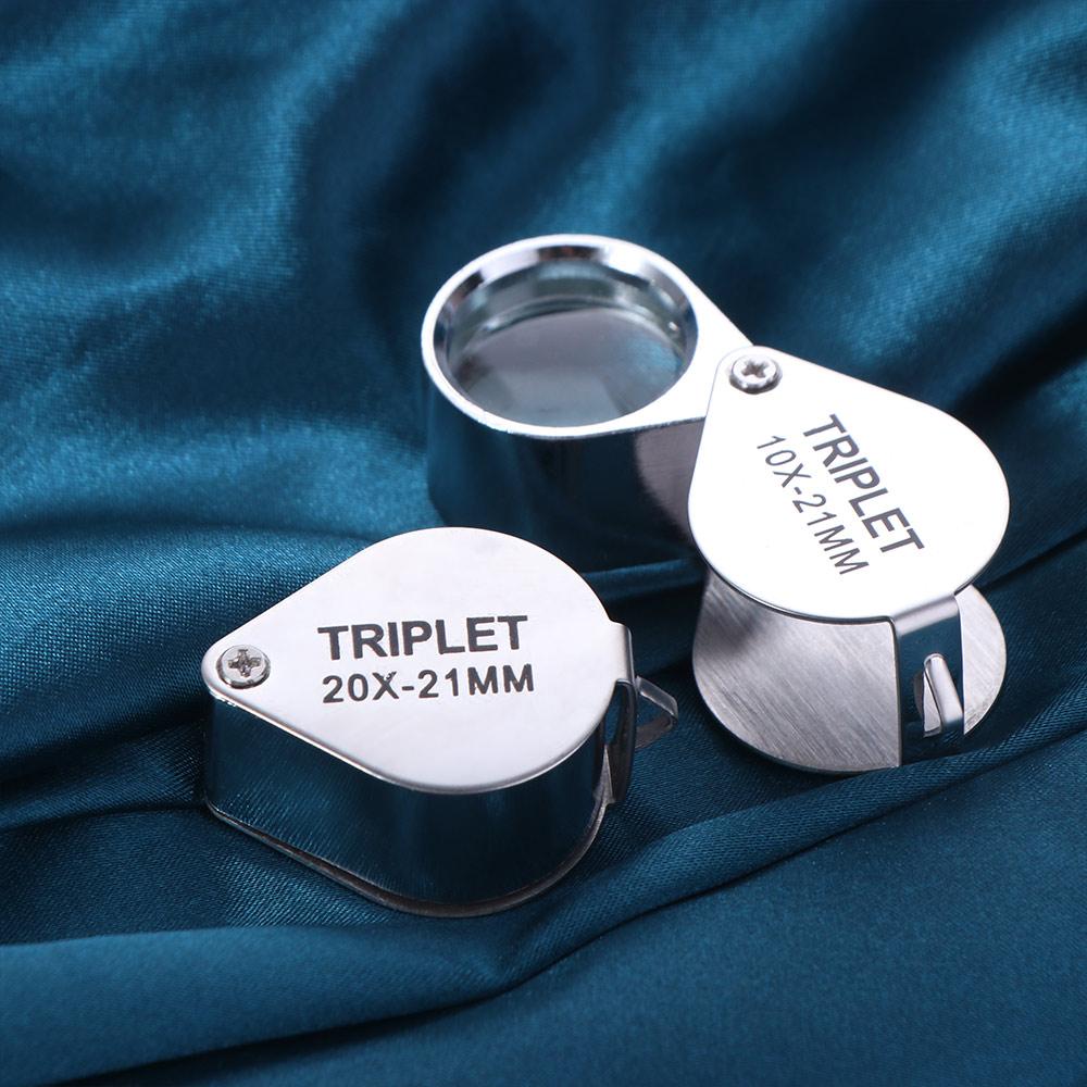 Mini Jewelry Magnifying Glass Folding Reading Magnifier Portable 10-30X Pocket Loupe  Jewelers