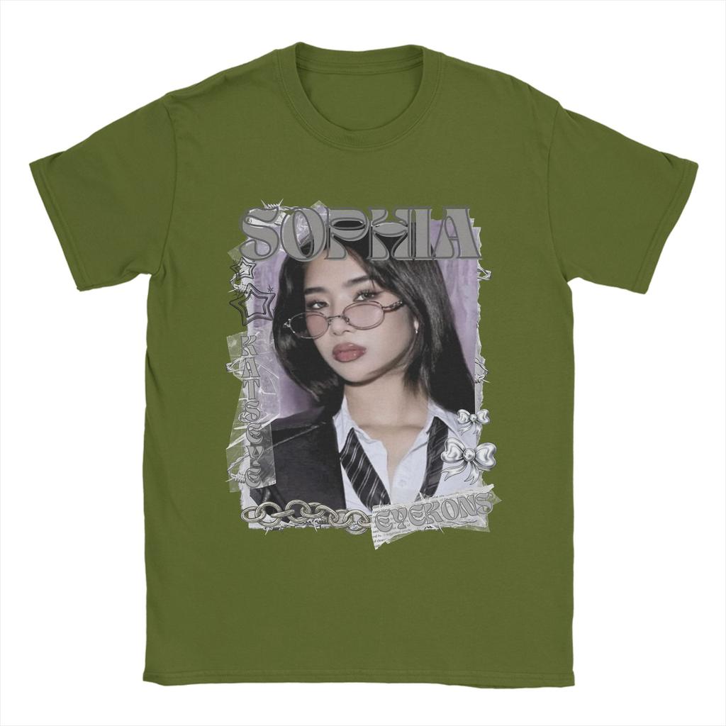 KATSEYE Sophia Kpop Y2K Group T Shirt Men Cotton Vintage T-Shirts O Neck  Tee Shirt Short Sleeve Clothes Plus Size