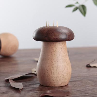 Porta Stuzzicadenti a Forma di Fungo in Legno Scatola Creativa per Stuzzicadenti con Foro Scatola Portaoggetti per Stuzzicadenti Organizzatore da Tavolo per Ristorante Cucina